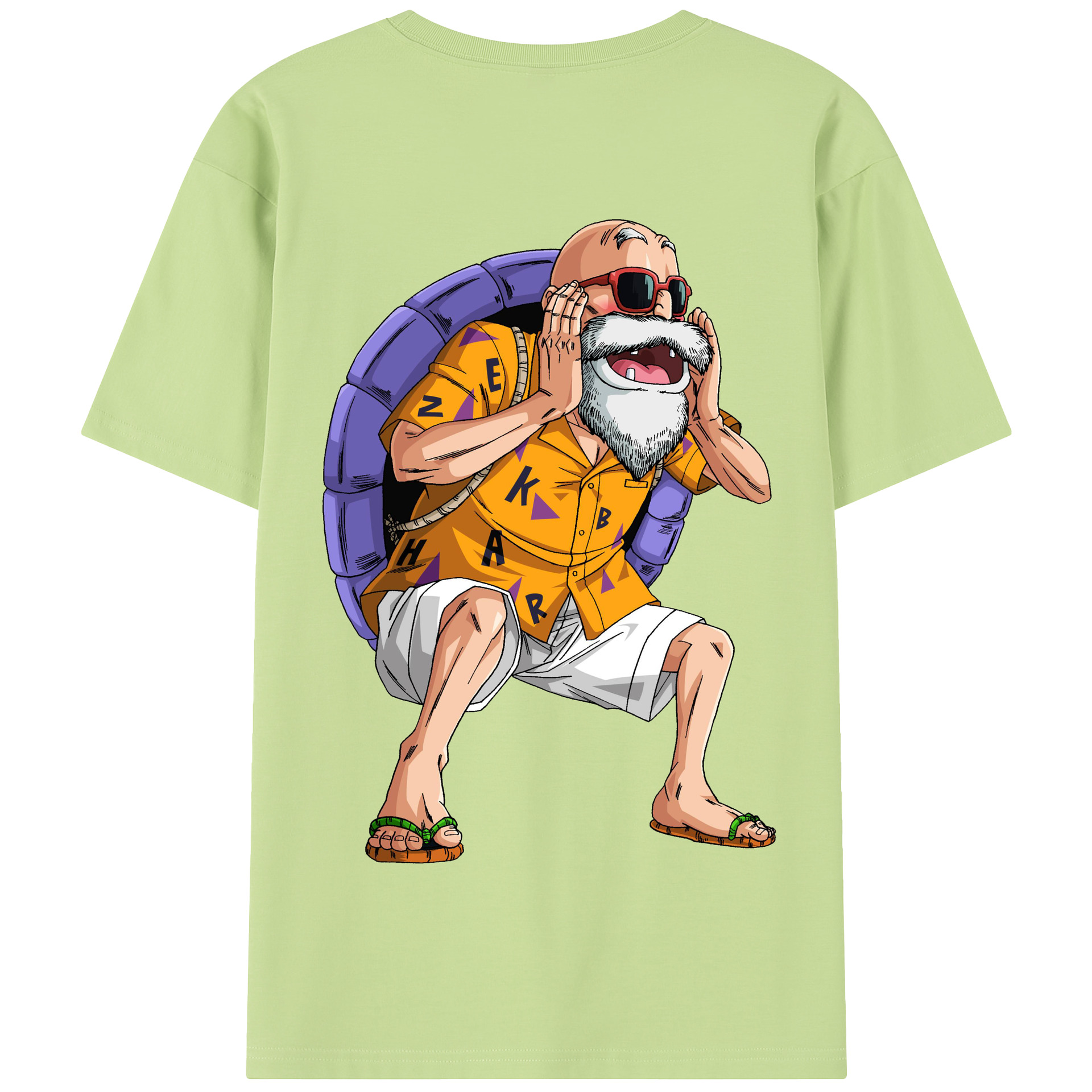 （画像用） ドラゴンボール 亀仙人（かめせんにん） DRAGON BALL Master Roshi Kame Sennin 綿100％半袖Tシャツ（背面プリント）